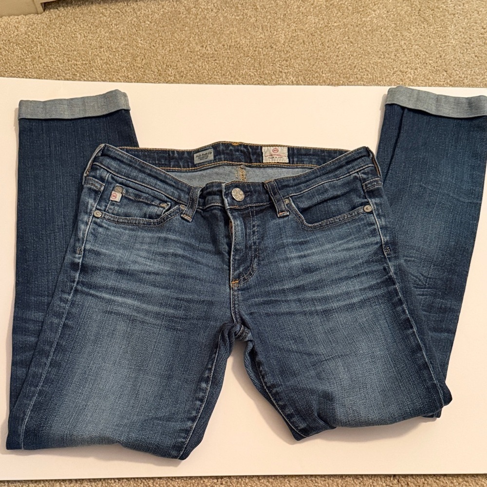 AG Adriano Goldschmied Dark Blue Straight Leg Jeans